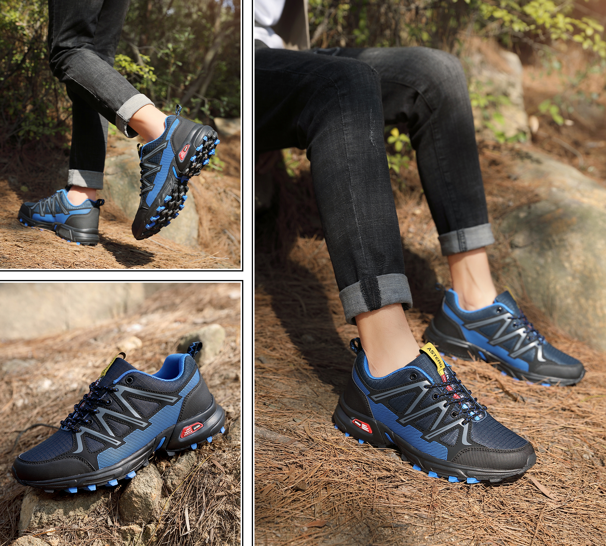 TOPIO Men's Breathable Lace Up Hiking Shoes