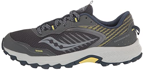 Saucony Women's Trail Running Shoe, Shadow/Sunblaze, 8.5W