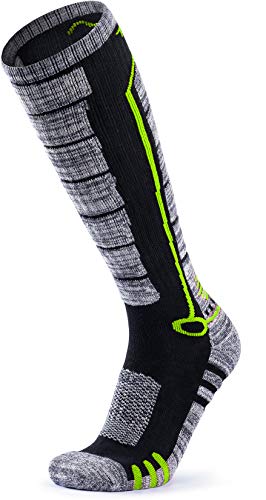 TSLA Winter Ski Socks, Compression, Warm - 2 Pairs