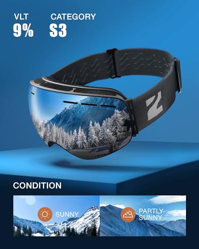 ZIONOR X Ski Goggles: OTG Design, UV Protection, Anti-Fog