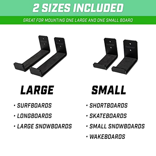 Universal Snowboard & Skateboard Wall Mount - 2 Pack