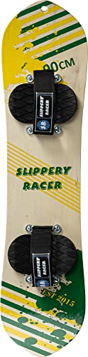 Kids Hardwood Snowboard with Velcro Binding - Various Sizes (90 CM-Yellow/Green)