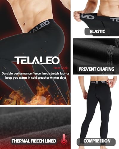 Men's Winter Compression Pants - Fleece Lined Leggings