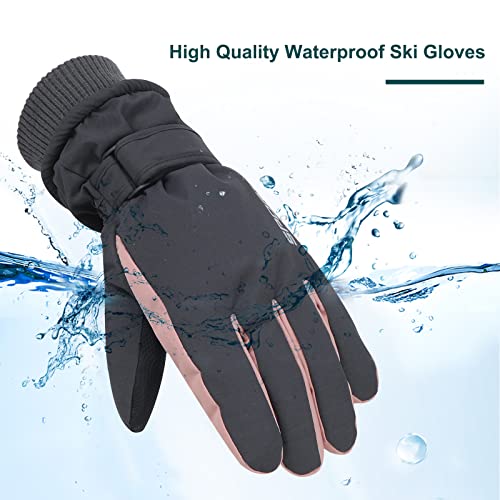 Women's Waterproof Snowboard Gloves with Touchscreen - Grey