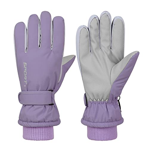Women's Waterproof Ski Gloves - Purple, One Size