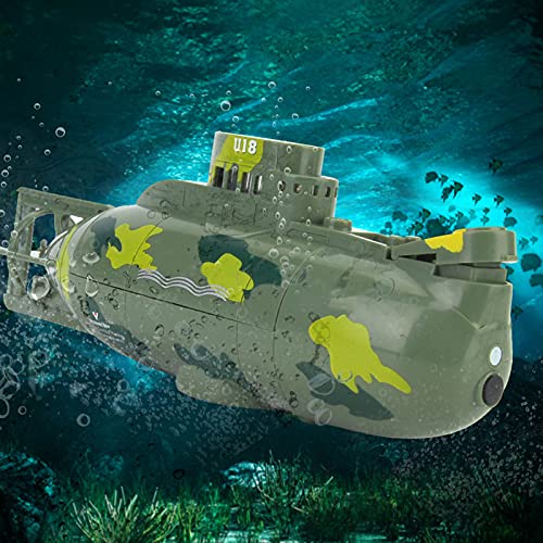 Mini RC Submarine Toy, Green, 6 Channel