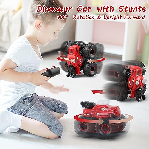 RC Dinosaur Car: Spray, Light, Sound, 2 Batteries