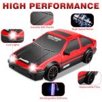 YUAN PLAN Mini RC Drift Car, 1:24 High-Speed Race Toy (Red)