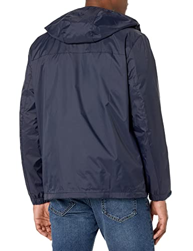 Tommy Hilfiger Men's Navy Hooded Jacket Raincoat, XL