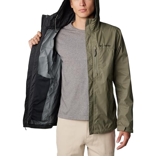 Columbia Men's Waterproof Rain Jacket in Stone Green