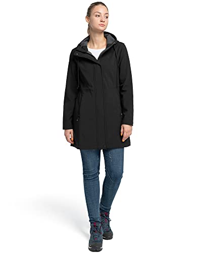 Women's Waterproof Softshell Jacket with Hood - Black