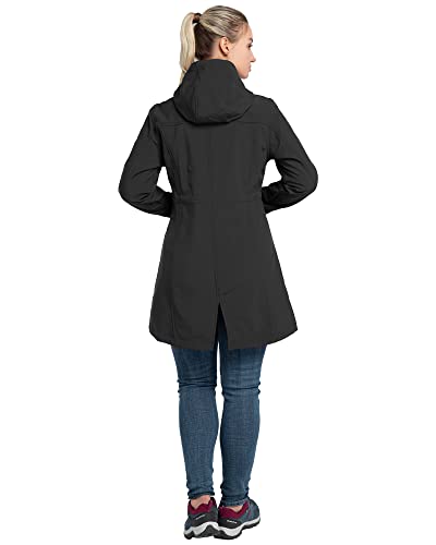 Women's Waterproof Softshell Jacket with Hood - Black