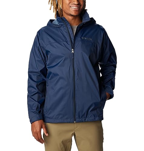 Columbia Men's Waterproof Rain Jacket, Collegiate Navy, M