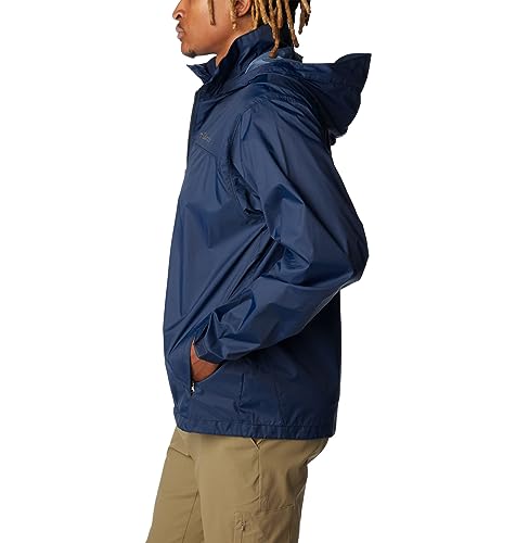 Columbia Men's Waterproof Rain Jacket, Collegiate Navy, M