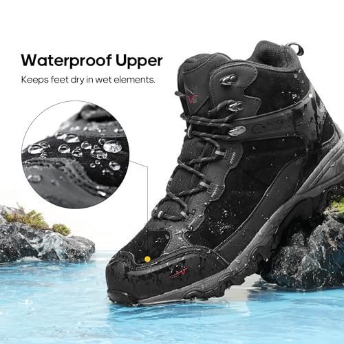 NORTIV 8 Men's Waterproof Hiking Boots, Size 9 UK/10 US