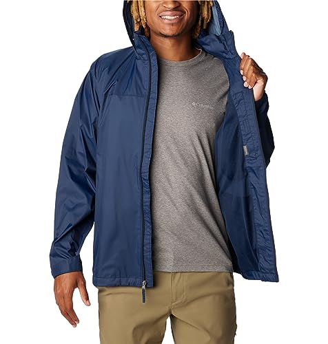 Columbia Men's Waterproof Rain Jacket, Collegiate Navy, M