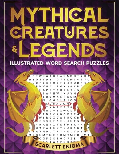 Mythical Creatures Illustrated Word Search Puzzles
