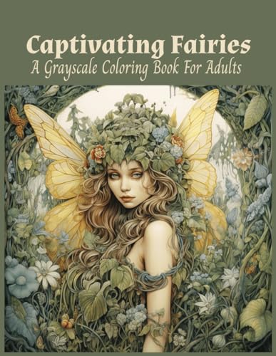 Enchanting Fairies Grayscale Coloring Book for Adults