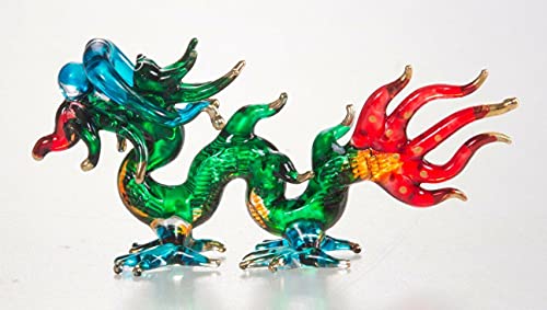 Mini Hand Blown Glass Chinese Dragon Figurine