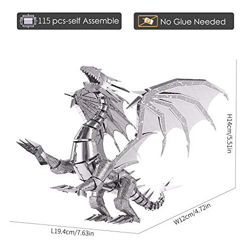 Dragon Flame 3D Metal Puzzle Kit for Adults
