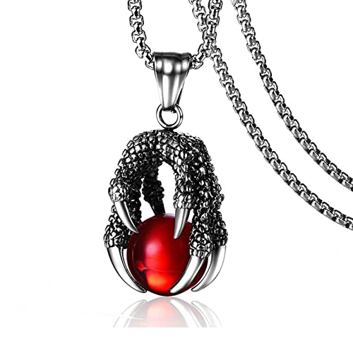 Dragon Claw Crystal Ball Pendant Necklace