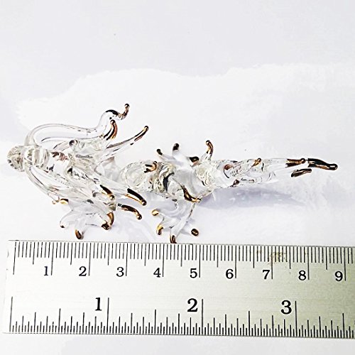 Tiny 3¼" Clear and Gold Chinese Dragon Figurine