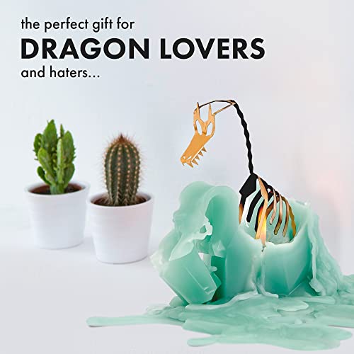 Sage Green PyroPet Dragon Candle with Skeleton