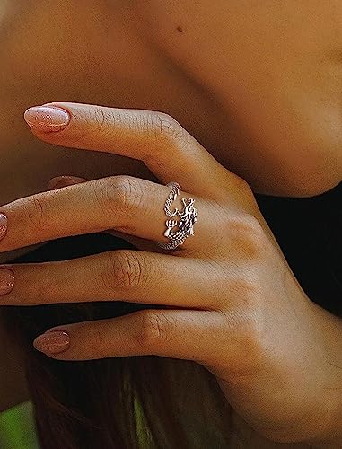 Mystical Dragon Ring for Women in Sterling Silver