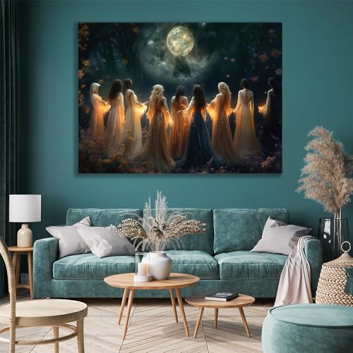 Mystical Moon Calling Witch Wall Art Print