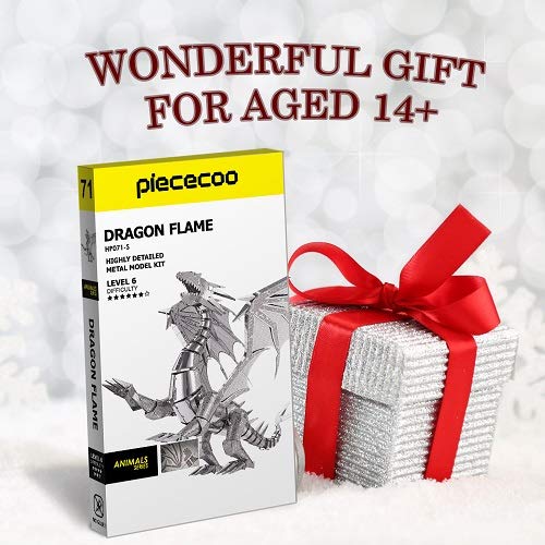 Dragon Flame 3D Metal Puzzle Kit for Adults