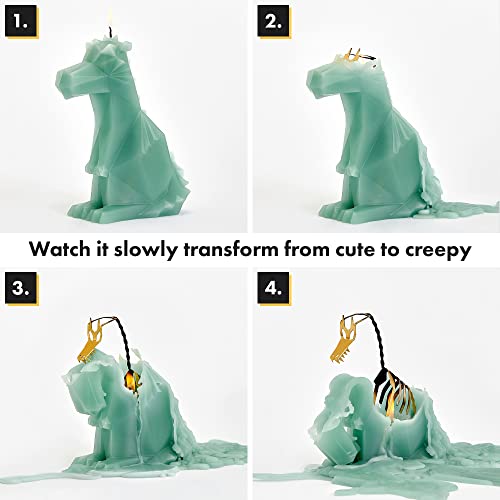 Sage Green PyroPet Dragon Candle with Skeleton