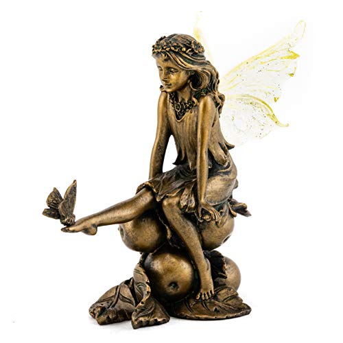 Fairy and Butterfly Hand-Painted Mythical Statue