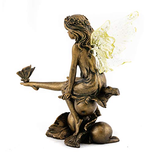 Fairy and Butterfly Hand-Painted Mythical Statue