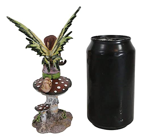 Whimsical Fairy on Toadstool Statue Collectible Figurine