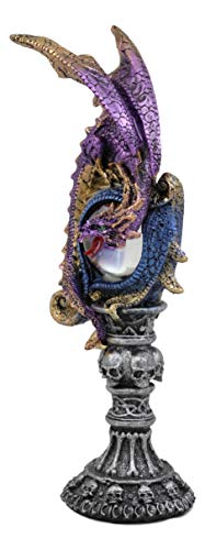 Purple Twilight Dragon on Alchemy Skull Figurine