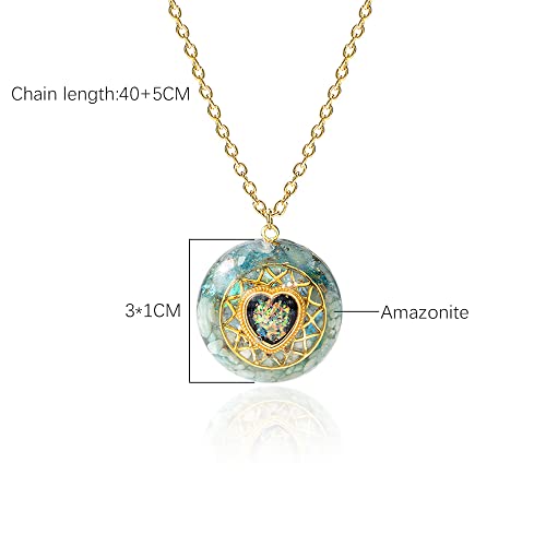 Mythical Heart Orgone Pendant Necklace with Healing Crystals