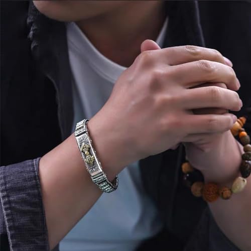 Pixiu Sterling Silver Feng Shui Bracelet for Luck