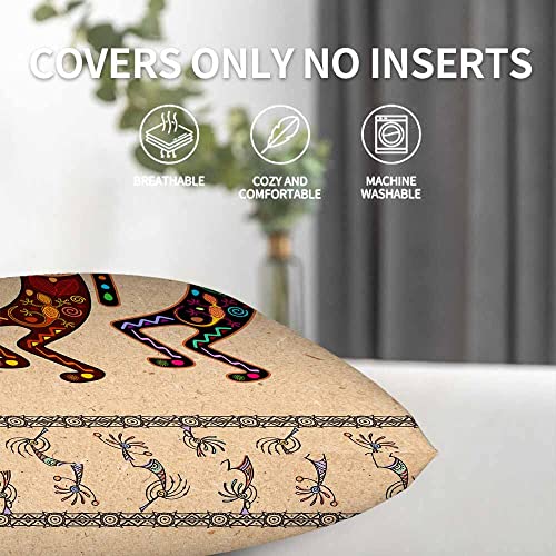 Kokopelli Mythical Throw Pillow Cover Set of 2