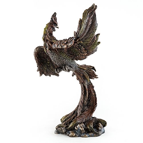 12-Inch Cold Cast Bronze Phoenix Statue