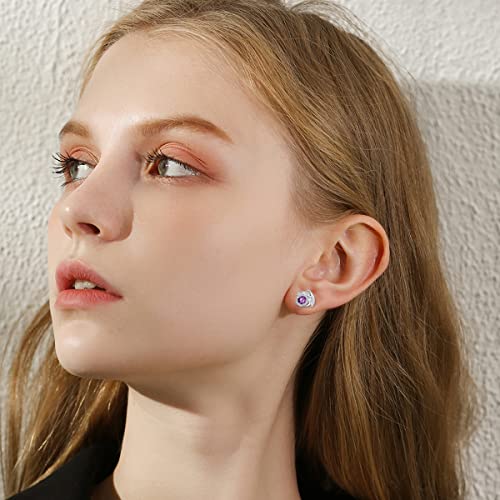 Sterling Silver Dragon Birthstone Stud Earrings