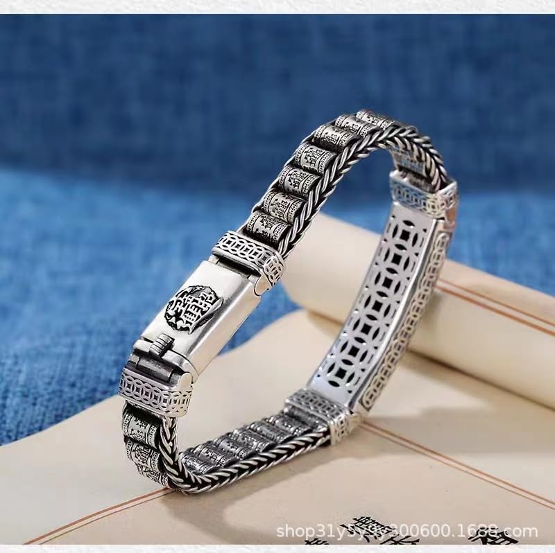Pixiu Sterling Silver Feng Shui Bracelet for Luck