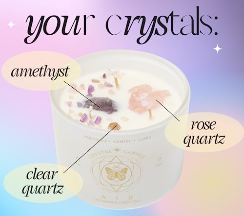 Zodiac Crystal Candle: Aquarius, Gemini, Libra 12oz