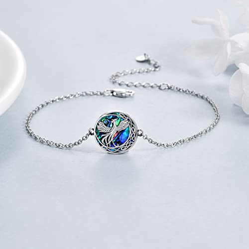 Celtic Crescent Phoenix Sterling Silver Bracelet