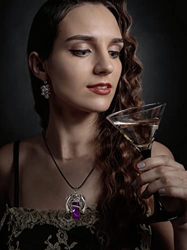 Hexagonal Amethyst Dragon Pendant Necklace for All