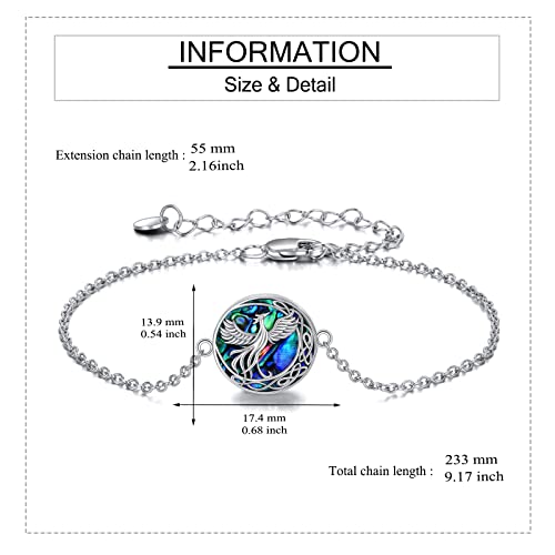 Celtic Crescent Phoenix Sterling Silver Bracelet
