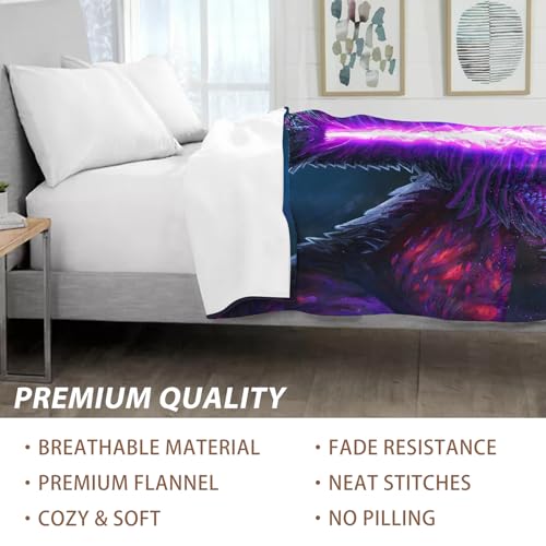 Purple Dragon Breath Plush Throw Blanket