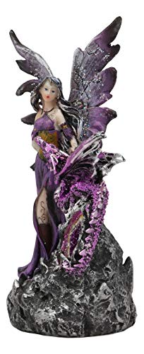 Purple Fairy & Dragon LED Geode Night Light