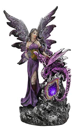 Purple Fairy & Dragon LED Geode Night Light