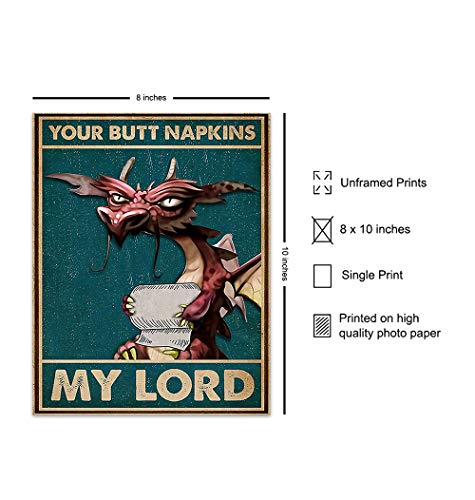 Your Butt Napkins, My Lord - Dragon Wall Art