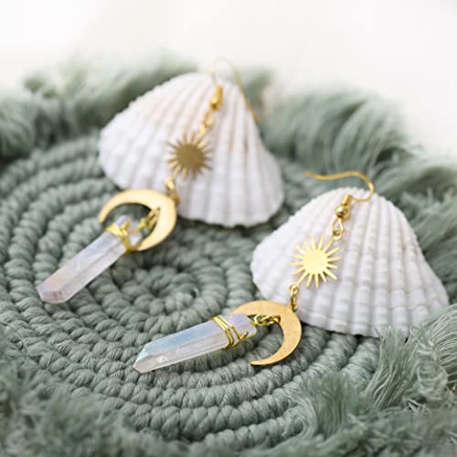 Gothic Boho Sun and Moon Celestial Earrings